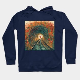 Tunnel of Love, Ukraine cartoon illustration with heart Hoodie